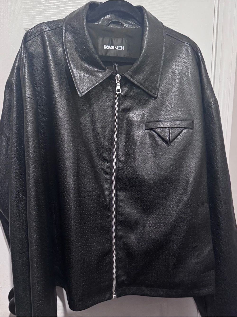 NWT NOVA MEN Prospect Faux Leather Cropped Jacket Black XXL Streetwear